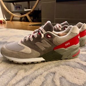 New Balance 999. Red, grey and white